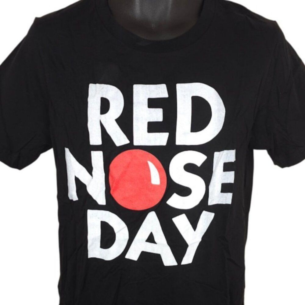 Red Nose Day Mens Size Medium Black Charity Comic Relief Clown Save The Children